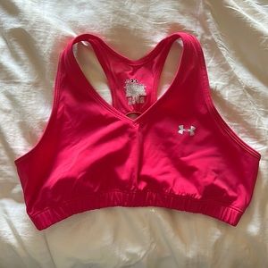 Hot pink UA sports bra